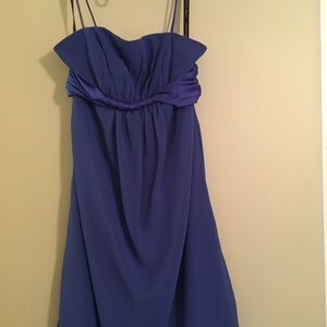 Cobalt blue Chiffon overlay high waisted dress